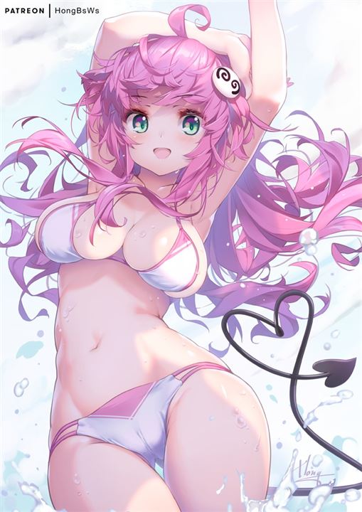 OQrQVEJr - 【ピンク髪】女の子らしいピンク色の髪色少女の二次元エロ画像＆イラスト Part14
