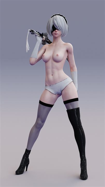 Cpk6mDUA - 【裸＋武器】裸でなぜか武器を持つ女の子の二次元エロ画像＆イラスト Part02