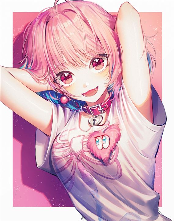 TjPBOQM4 - 【ピンク髪】女の子らしいピンク色の髪色少女の二次元エロ画像＆イラスト Part17