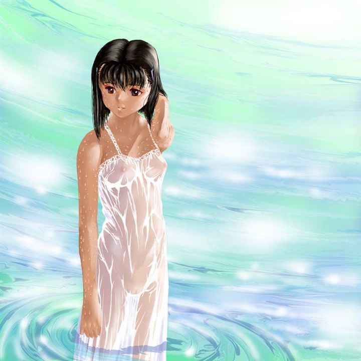 cEYMRggM - 【透け着衣】濡れて体が透けちゃっている女の子の二次元エロ画像＆イラスト Part10